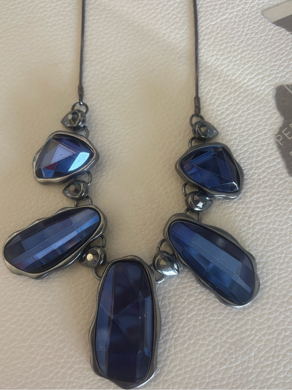 Statement Blue Faceted Pendant Necklace - Women Jewelry